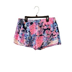 Lilly Pulitzer Luxletic Colorful Floral Print Run Around Shorts Large